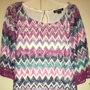 Girls 14. My Michelle, Chevron, Long Sleeve, Dress